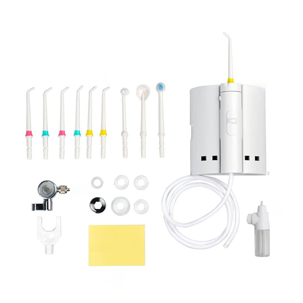 Jet dentaire robinet - Oral Irrigator XS4 - 10 buses - kit aérateur d'installation universelle - réservoir amovible bain de bouche - monjetdentaire.fr